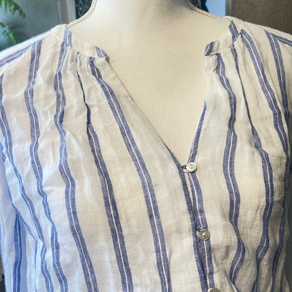Rails Jasmine Villa Stripe Long Sleeve Linen Blend Dress sz S NWT - Picture 8 of 15